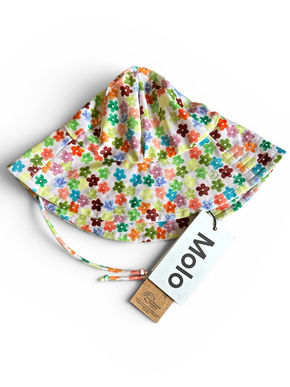 Molo Kids Floral Bucket Hat - White with Multicolor Flowers #642